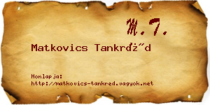 Matkovics Tankréd névjegykártya
